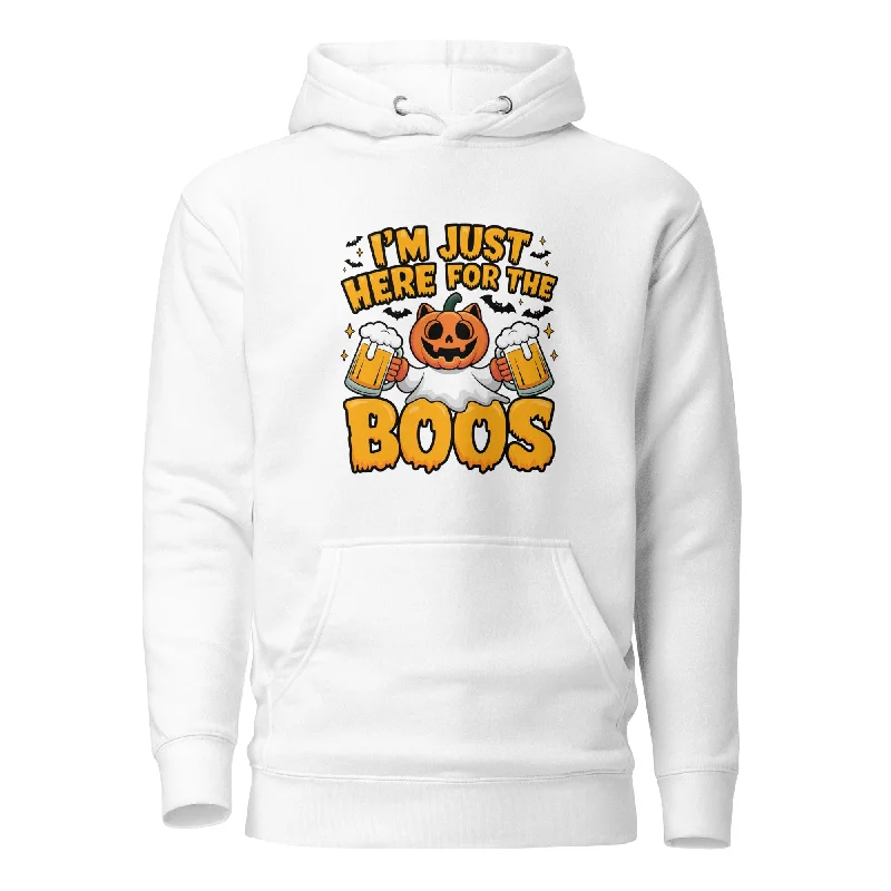 I Just Here for BOO Cotton Unisex Premium Halloween Hoodie