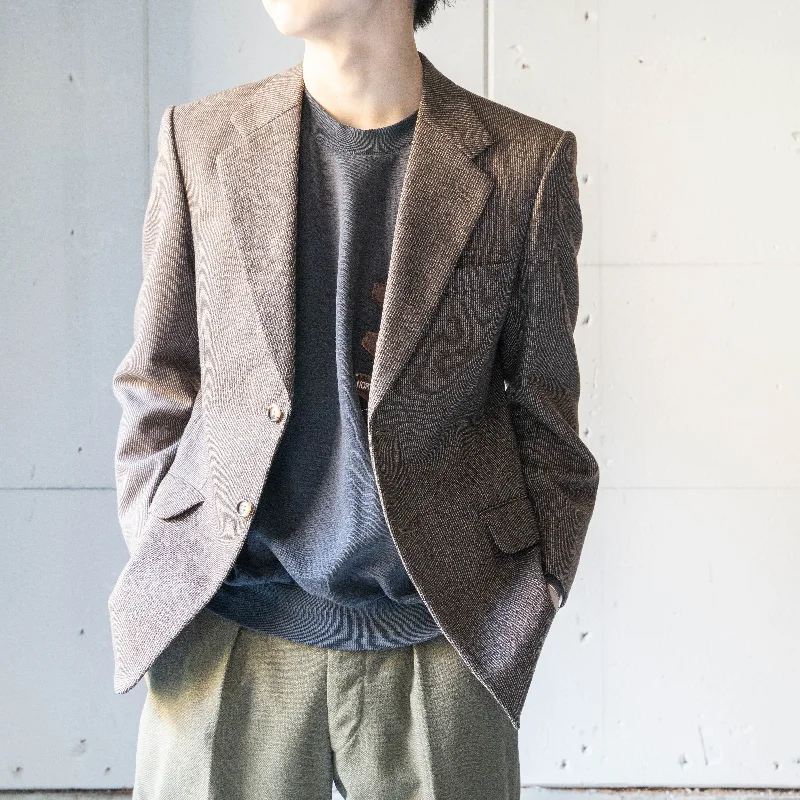 around1970s Japan vintage brown wool stripe jacket