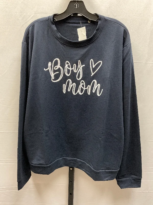 Sweatshirt Crewneck By Clothes Mentor In Navy, Size: Xxl