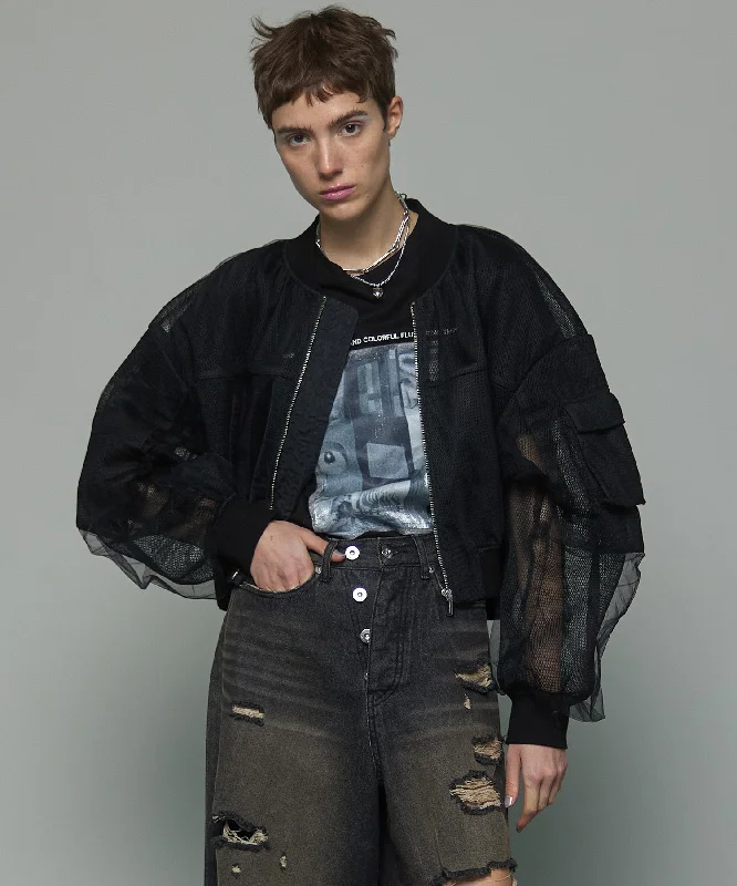 Tulle Layered Blouson