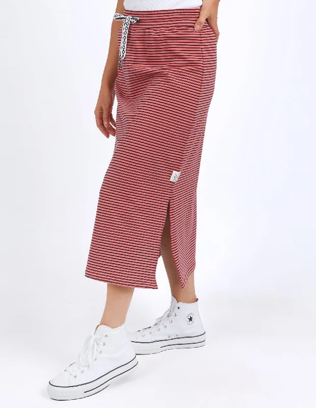 Travel Skirt Watermelon/Navy Stripe