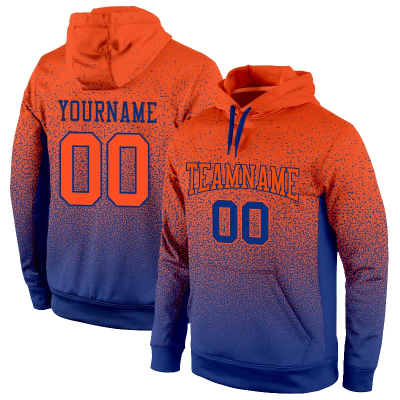 Custom Stitched Royal Orange Fade Fashion Sports Pullover Sweatshirt Hoodie