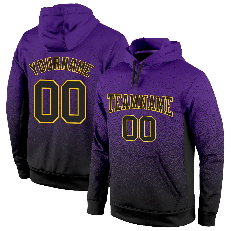 Custom Stitched Purple Black-Gold Fade Fashion Sports Pullover Sweatshirt Hoodie