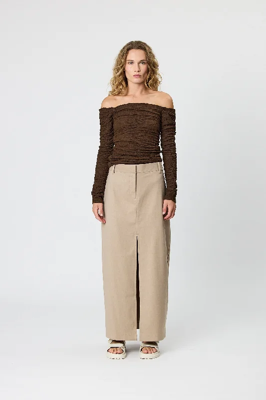 LOLA MAXI SKIRT - OAT