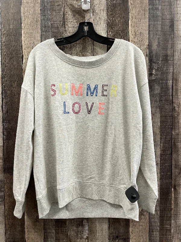 Sweatshirt Crewneck By Lou And Grey In Grey, Size: M