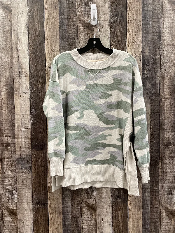 Camouflage Print Sweatshirt Crewneck Aerie, Size Xs