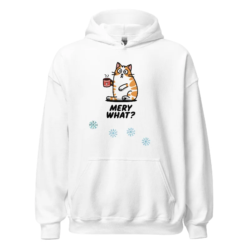 Merry What Christmas Cat Unisex Hoodie