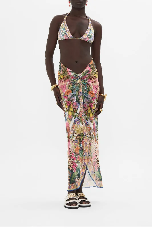 TWIST FRONT LONG SKIRT FLOWERS OF NEPTUNE