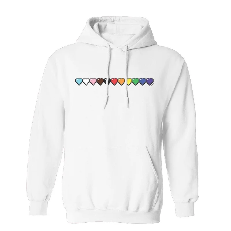 Minecraft Rainbow Life Bar Fleece Hooded Sweatshirt