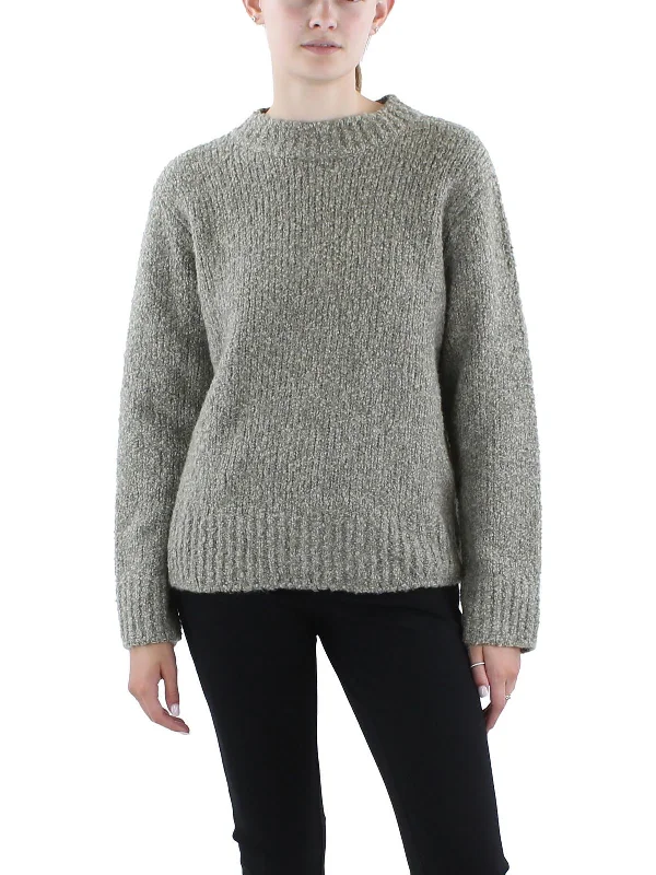 Eden Womens Textured Mock Neck Pullover Sweater