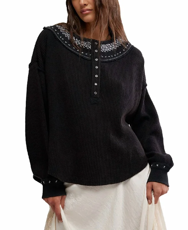 Holly Henley Sweater In Black