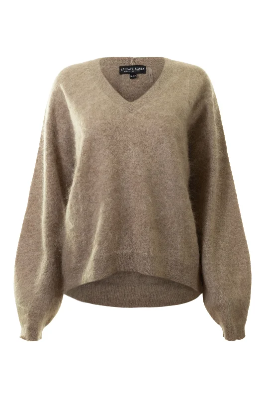 Repeat Cashmere Brushed Cashmere Pullover
 in Desert