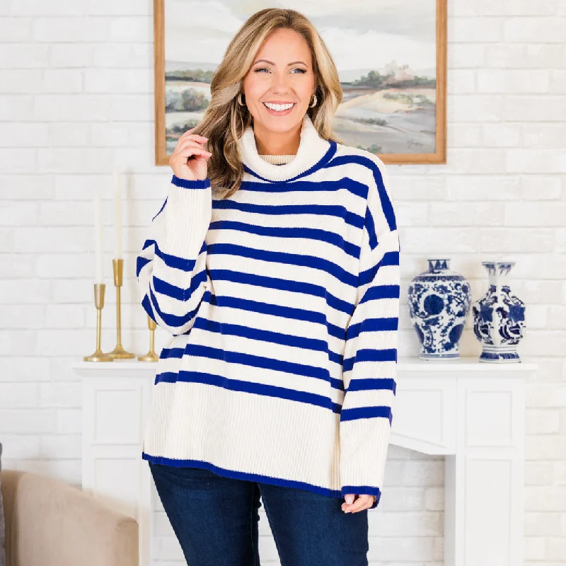 Striped Moments Sweater, Royal