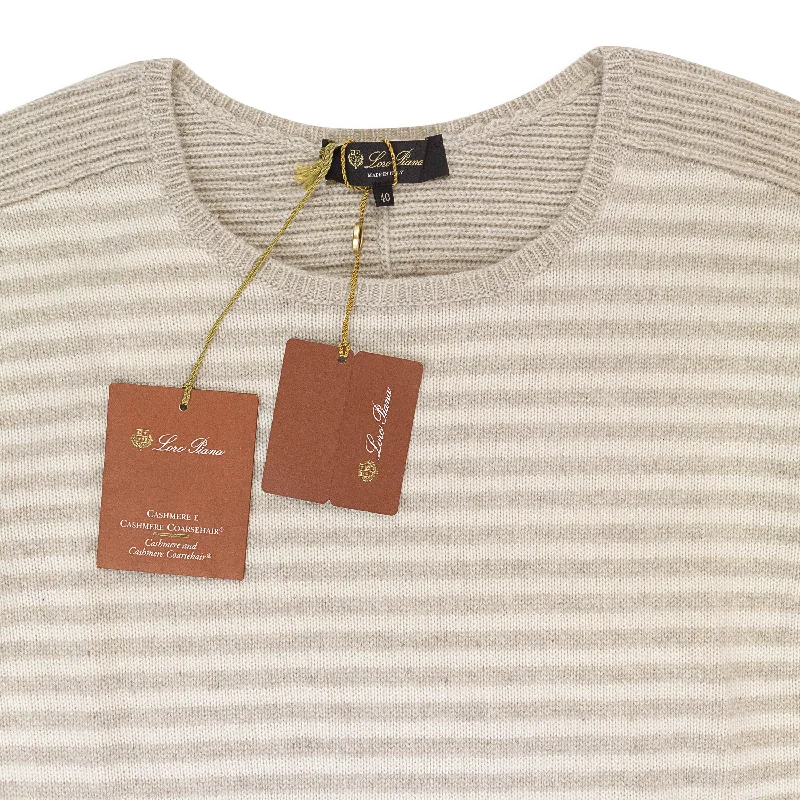 CASHMERE STRIPED BEIGE SWEATER