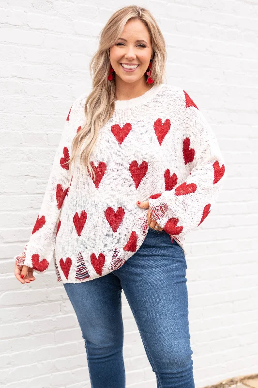 I Can Make Your Heart Beat Sweater, White