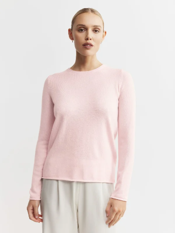 Essential Cashmere Crew Sweater - Powder Pink