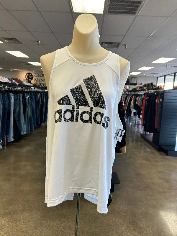 Athletic Tank Top By Adidas In White, Size: Xl