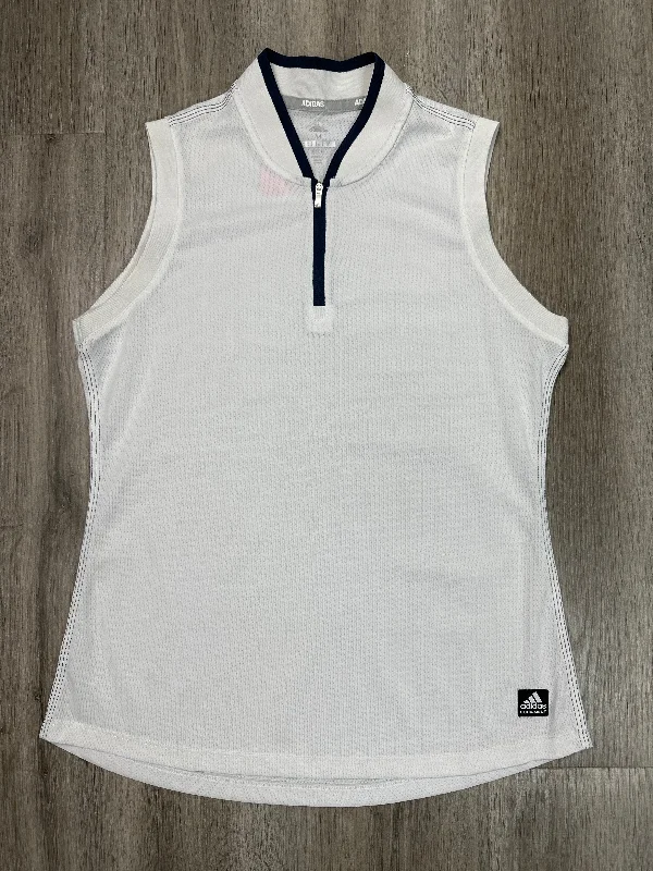 Athletic Tank Top By Adidas In White, Size: M