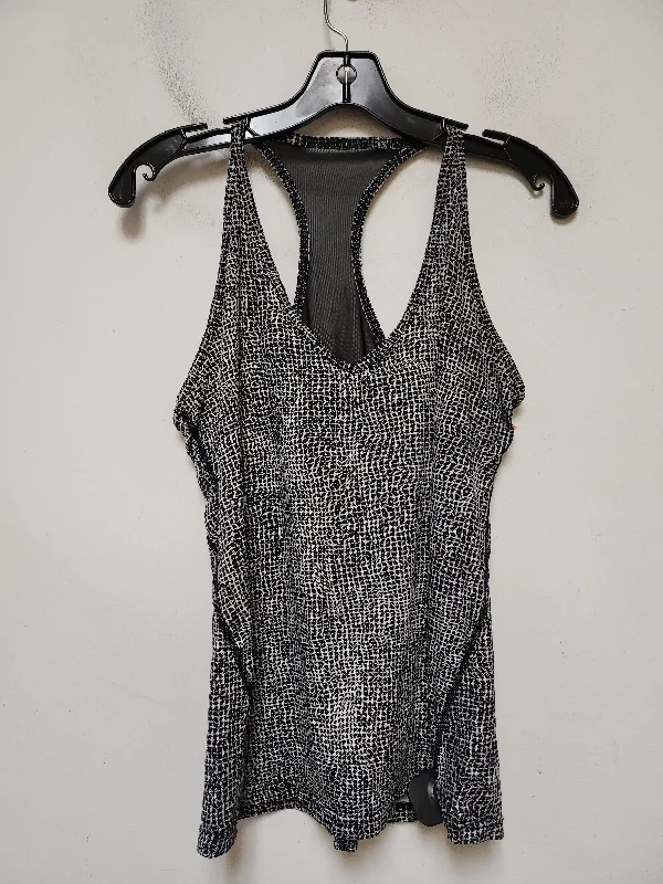 Athletic Tank Top By Lululemon In Black & White, Size: M