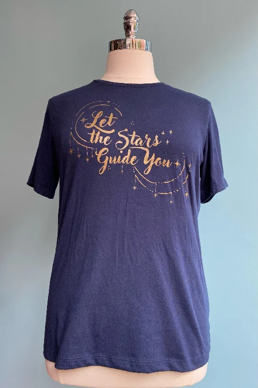 Let the Stars Guide You T-Shirt in Navy by Rocketship Dreams