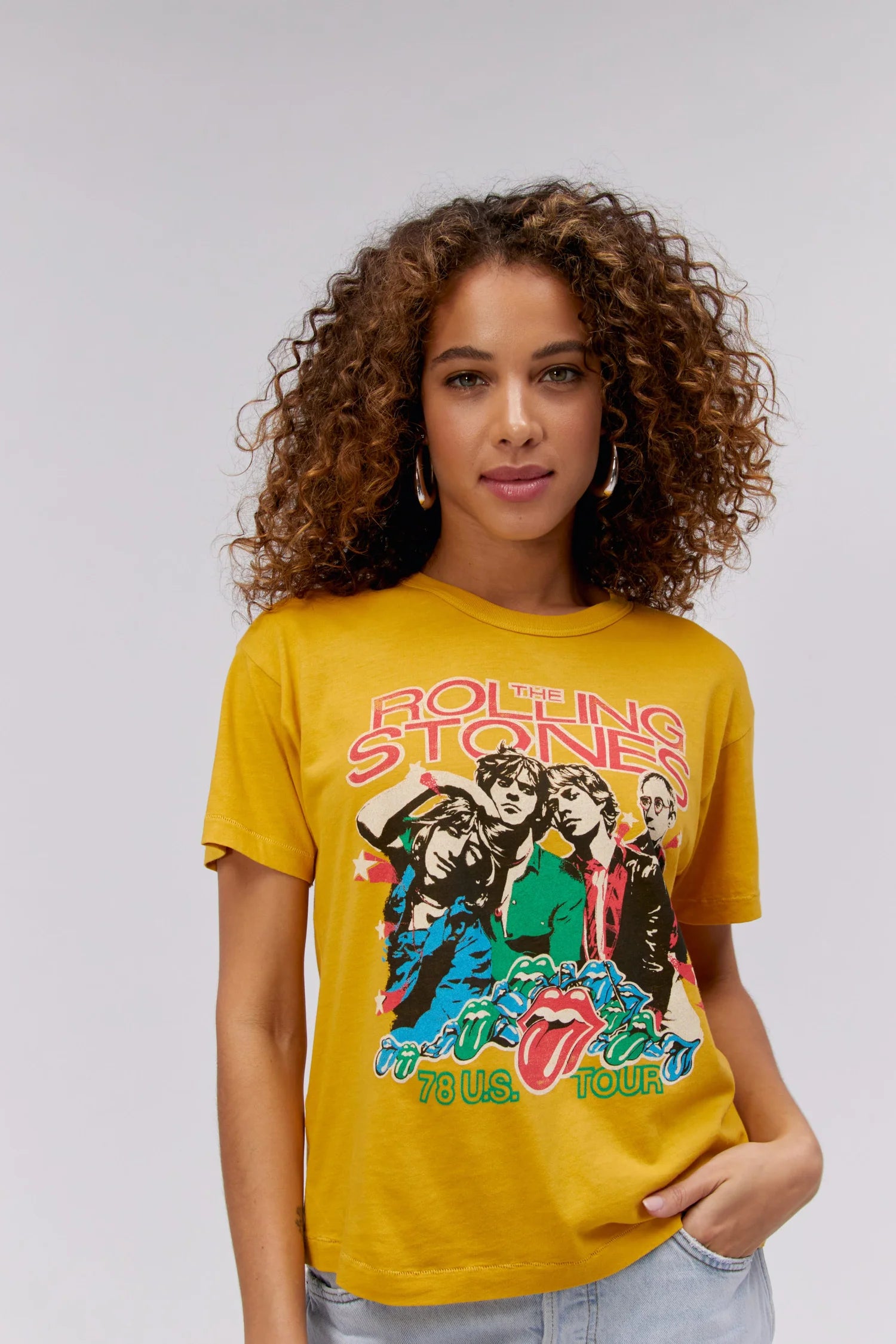 The Rolling Stones 78 US Tour Ringer Tee by Daydreamer - Golden