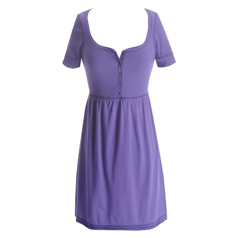 Aeropostale Womens Ribbed 3/4 Sleeve Sundress, Purple, Medium