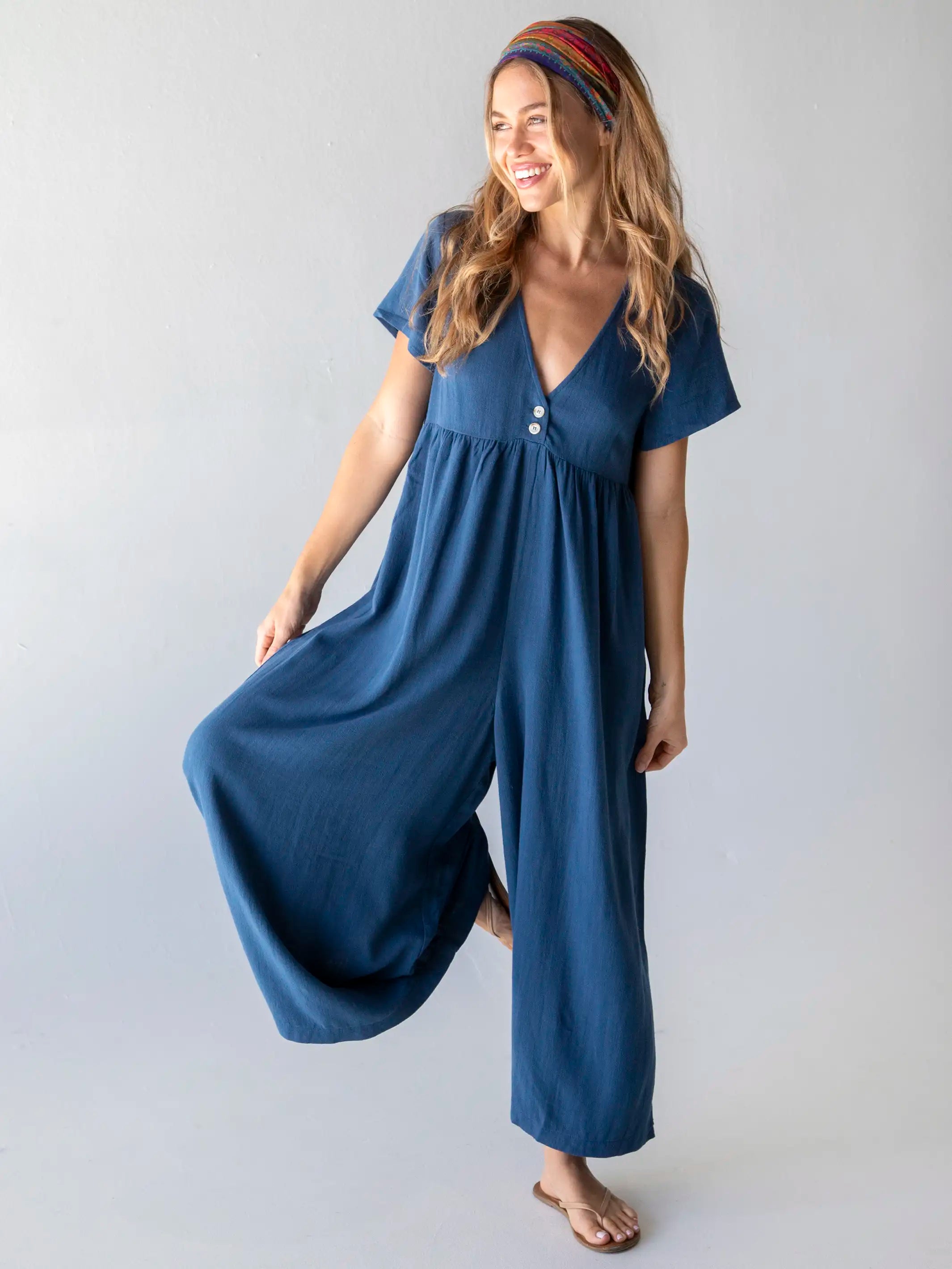 Avery Wide-Leg Jumpsuit - Indigo