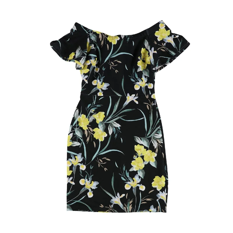 Bar Iii Womens Floral Off-Shoulder Dress