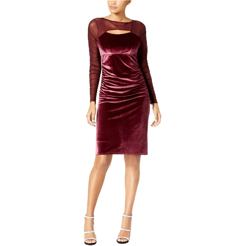 I-N-C Womens Velvet Sheath Dress, Red, Medium