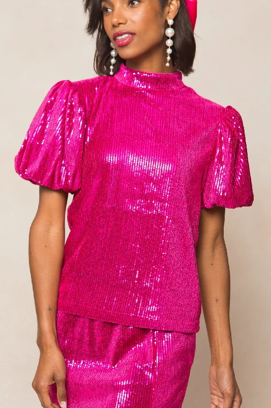 Monique Top in Pink Sequin