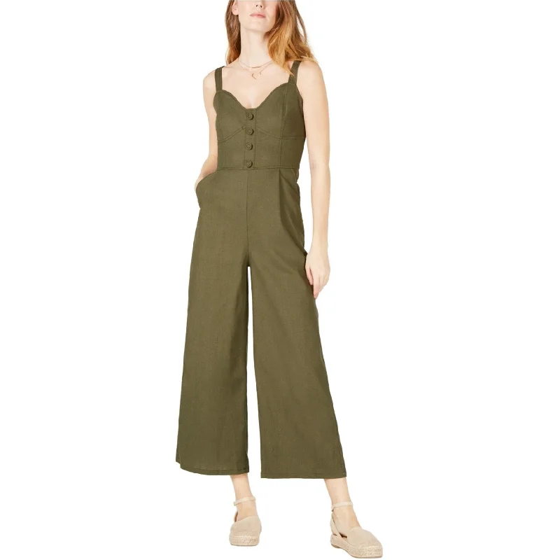 Moon River Womens Corset Jumpsuit, Green, Small