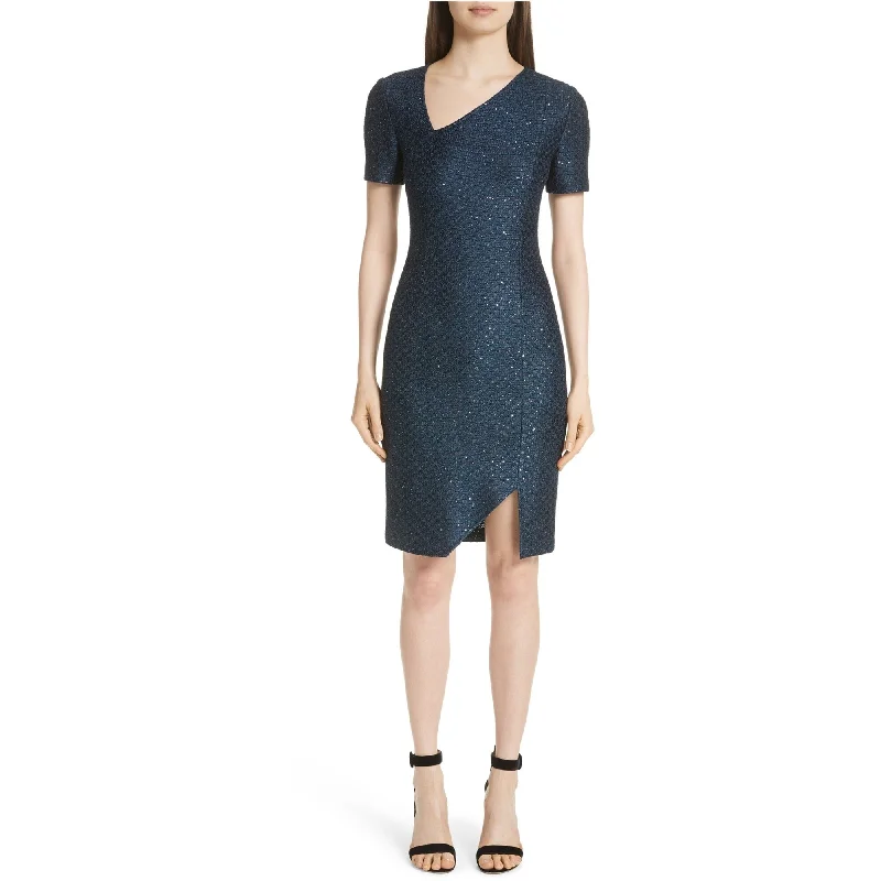 St. John Womens Shimmer Asymmetrical Dress