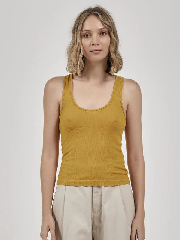 Hemp Paper Rib Plunge Tank - Mineral Yellow