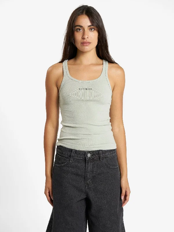 Minimal Thrills Scoop Tank - Sage Grey