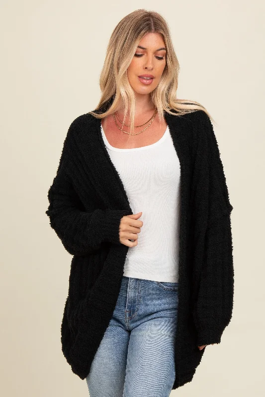 Black Chunky Knit Dolman Cardigan