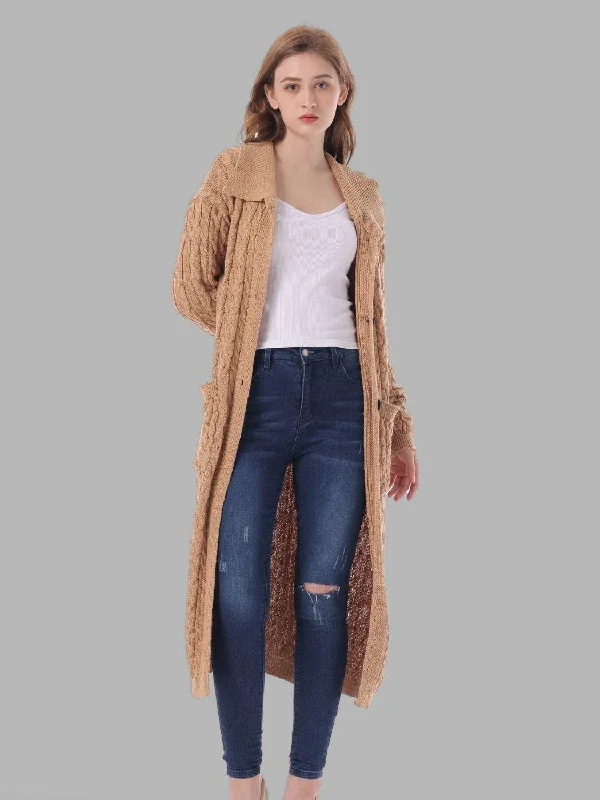 Collared Neck Cardigan with Pockets