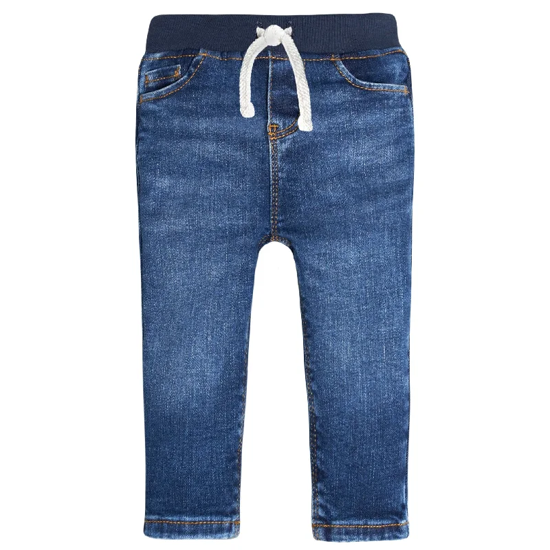 Baby Neutral Blue Rib Waist Skinny Denim Jeans