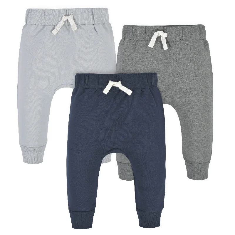 3-Pack Baby & Toddler Boys Navy & Gray Premium Jogger