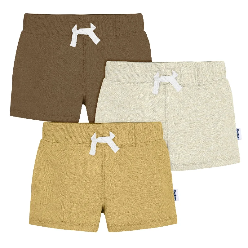 3-Pack Baby & Toddler Boys Neutrals Knit Shorts