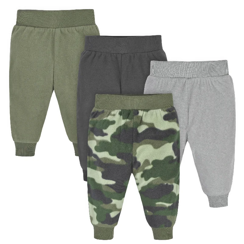 4-Pack Baby Boys Camo Microfleece Pants