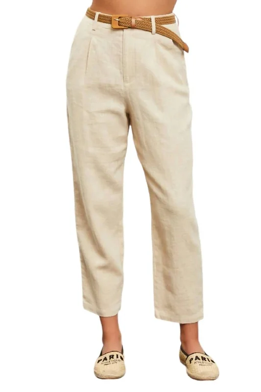 Asher Belted Trousers In Natural