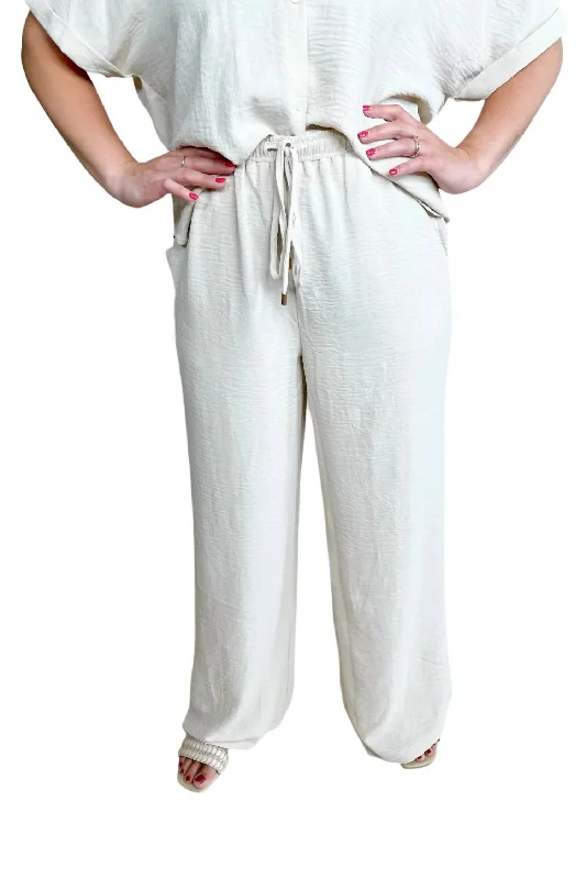 Sadie Drawstring Pants In Oat