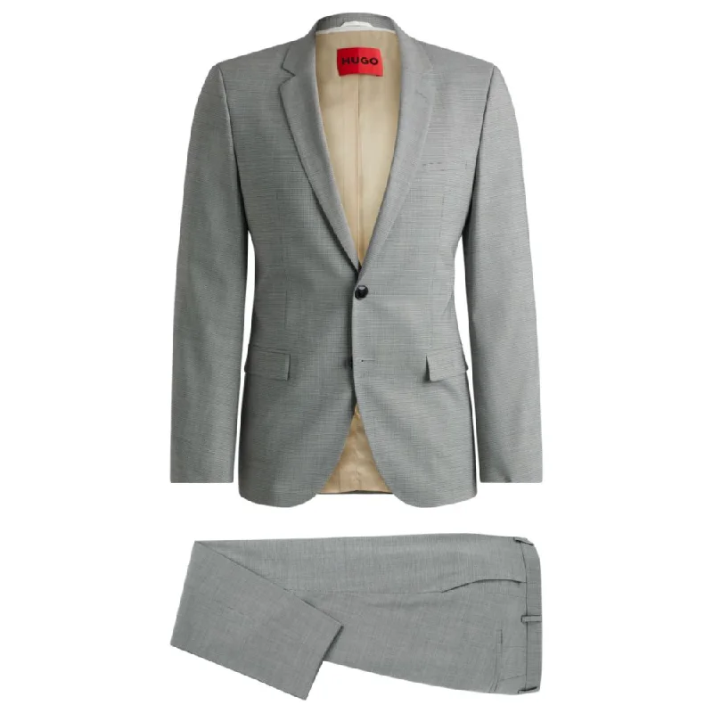 Extra-slim-fit suit in houndstooth performance-stretch fabric