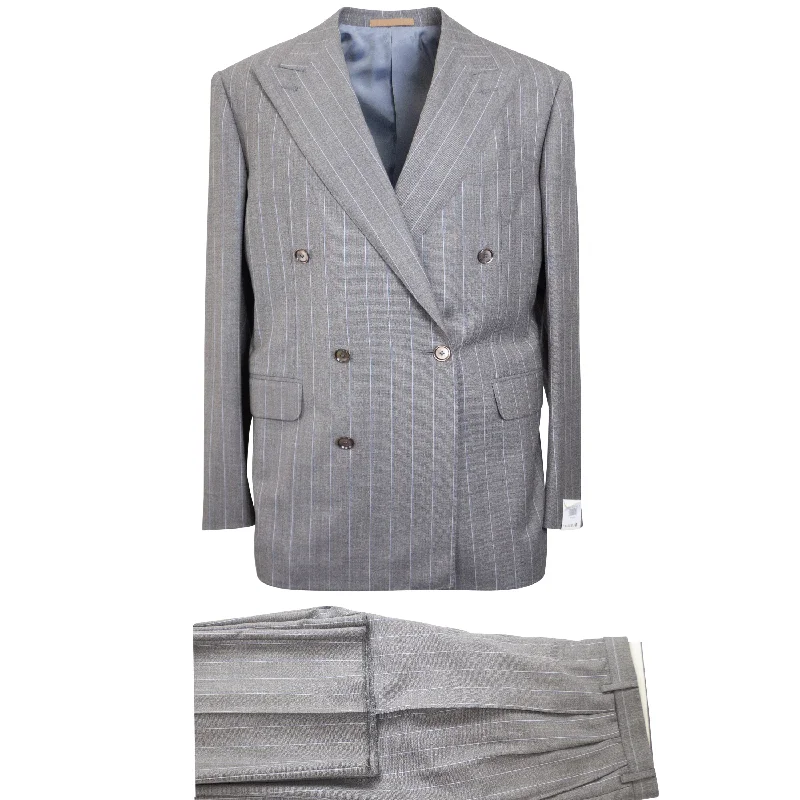 Light Grey Wool Double Breasted Blazer