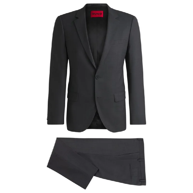 Slim-fit suit in melange stretch sharkskin cloth