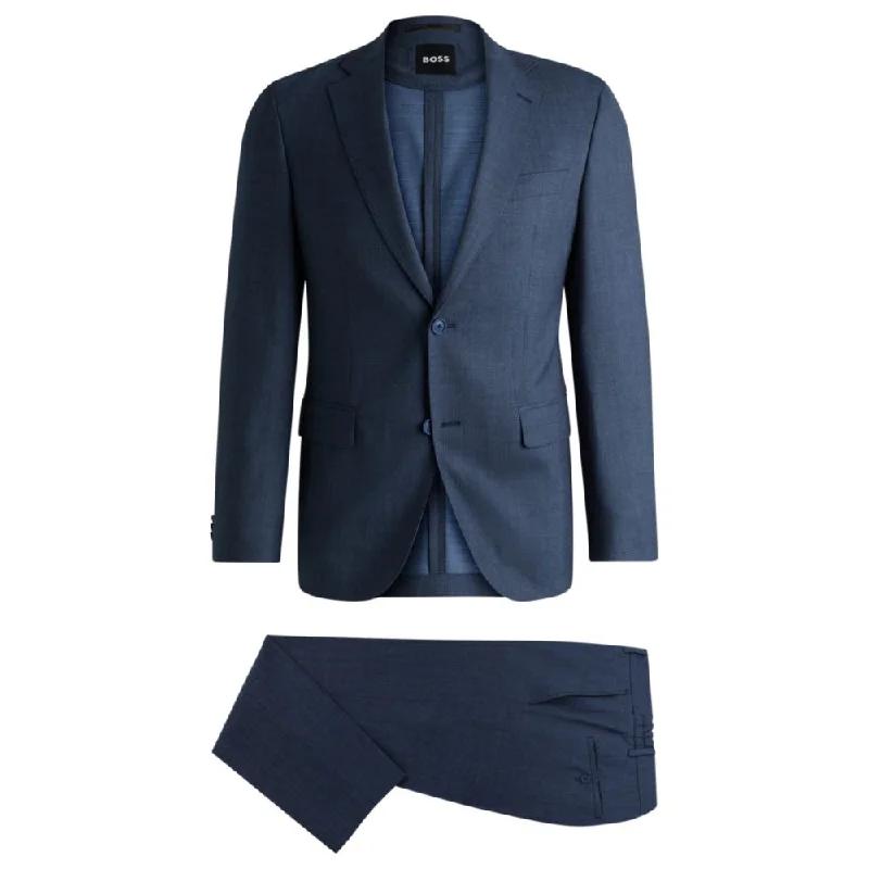 Slim-fit suit in micro-patterned performance-stretch wool