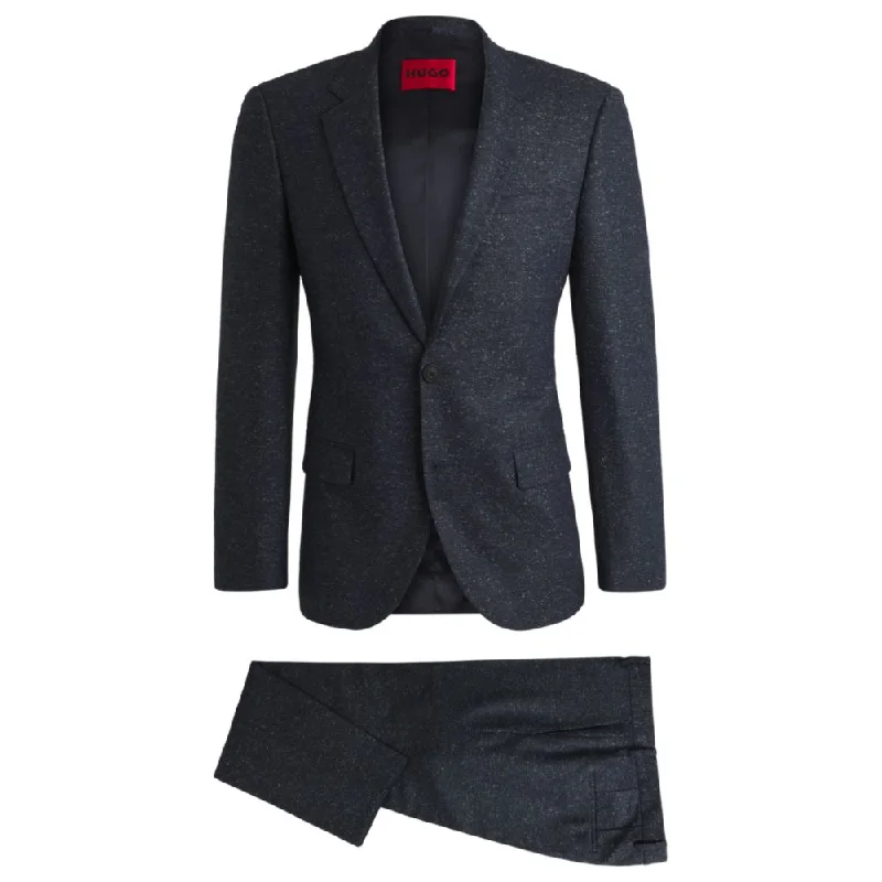 Slim-fit suit in micro-patterned wool