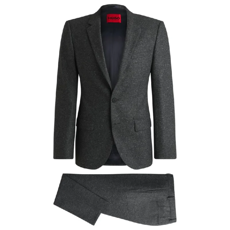 Slim-fit suit in micro-patterned wool