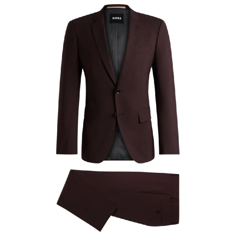 Slim-fit suit in patterned stretch cloth